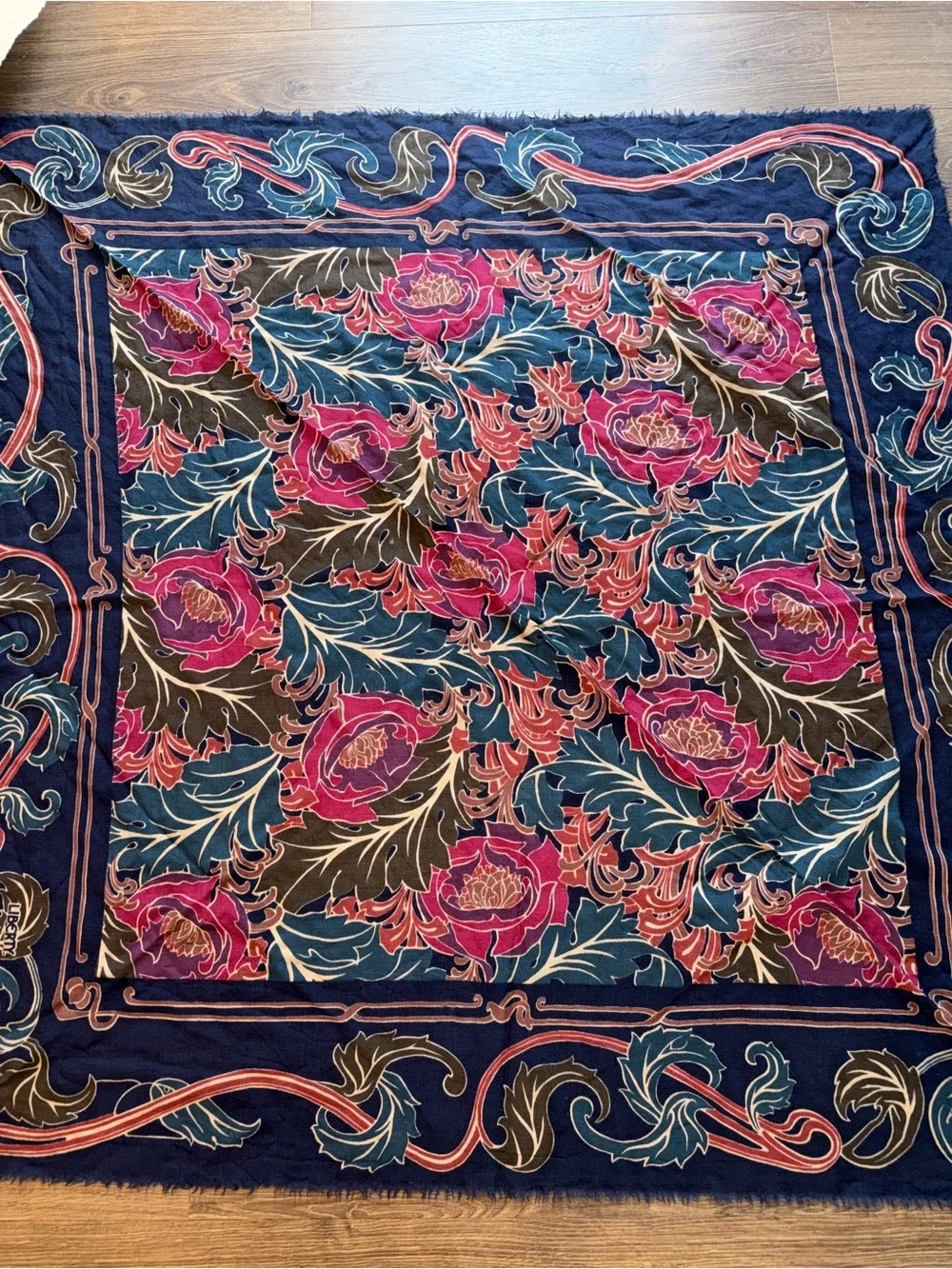 1970s 100% Wool Liberty of London Vintage Floral Paisley XL Scarf England